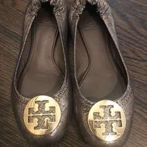 Tory Burch Metallic Reva Flat